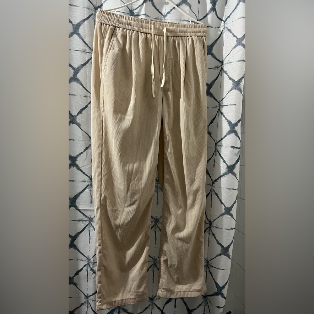 Slightly Used Cream Colored Textured Sweat Pants